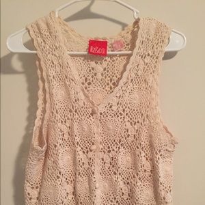 Beige knit tank